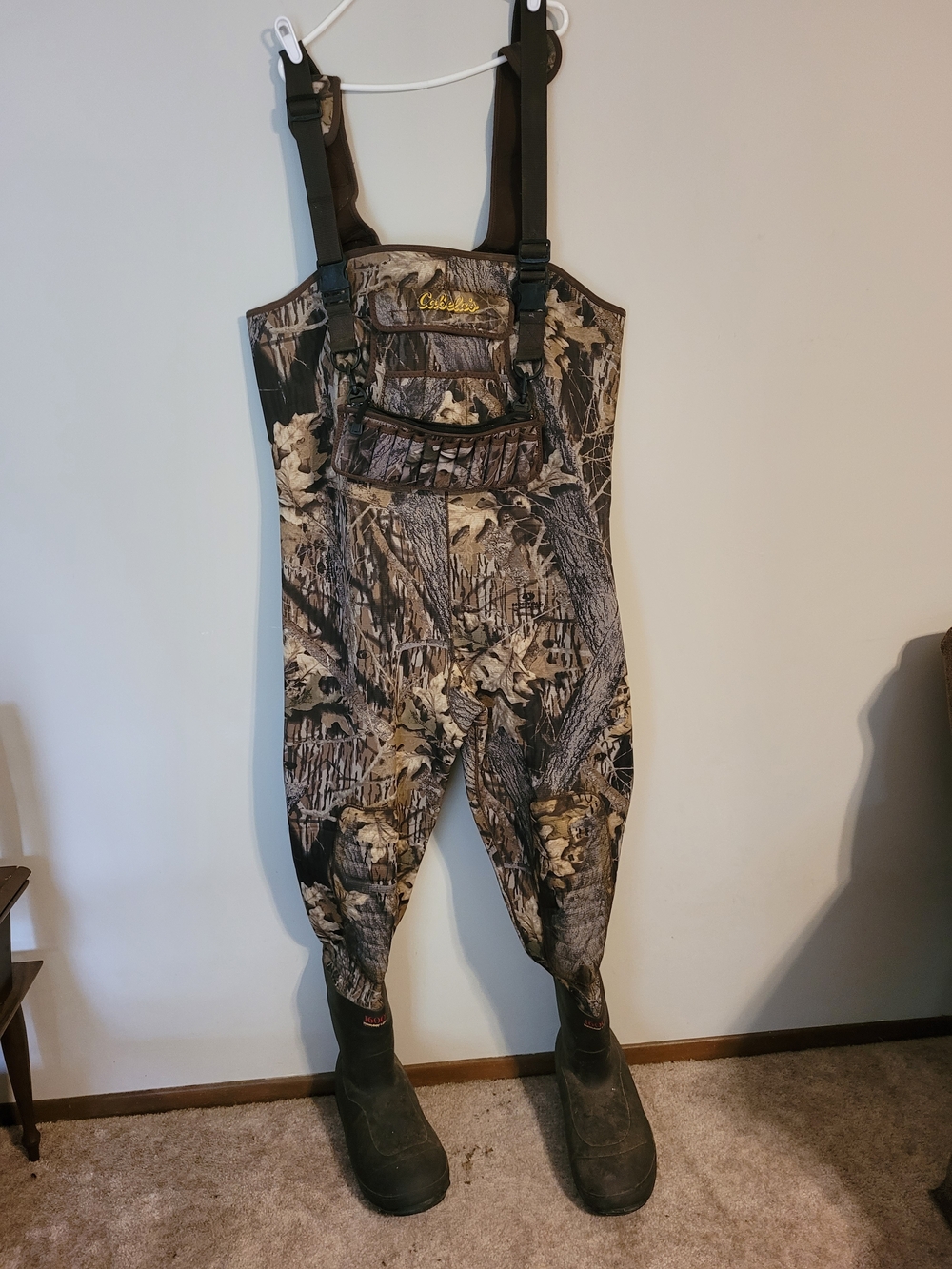 Cabela's SuperMag 1600g Thinsulate Neoprene Chest Waders Camo Size 14